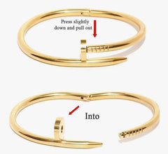 Iconic Gold Nail Wrap Bangle – Chic Modern Jewelry