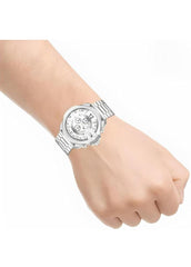 Diesel Mega Chief Silver Stainless Steel White Dial Watch