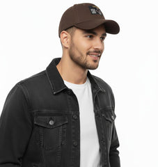 Men's Chocolate Brown Adjustable Cap with Signature Graphic Patch