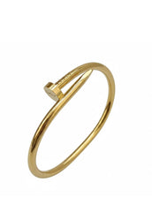 Iconic Gold Nail Wrap Bangle – Chic Modern Jewelry
