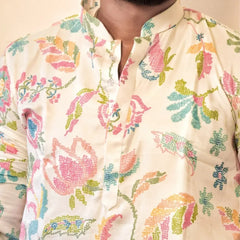 Cream Mens Kurta
