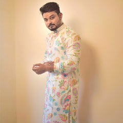 Cream Mens Kurta