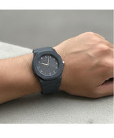 Men’s Minimalist All-Black Analog Watch | Sleek Octagonal Matte Finish Watch with Metal Link Strap