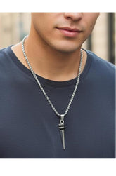 Men's Silver Tapered Spike Pendant