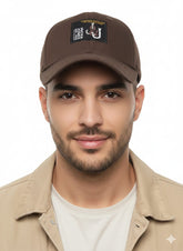Men's Chocolate Brown Adjustable Cap with Signature Graphic Patch