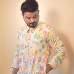 Cream Mens Kurta