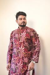 Multicolor Printed Men’s Kurta – Classic Ethnic Wear with Modern Flair