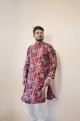Multicolor Printed Men’s Kurta – Classic Ethnic Wear with Modern Flair